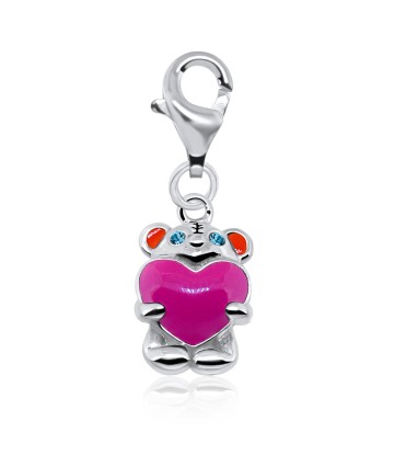 Big Heart Bear Silver Charm CH-62